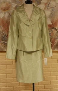 NWT ISABELLA SAGE SKIRT SUIT SZ 8 SINGLE BREASTED JACKET, SKIRT,BACK KICK PLEAT - Picture 1 of 10
