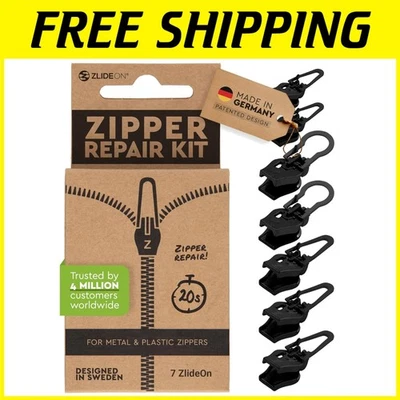 Black Zipper Pull Replacement - 7pcs Large Pack - Image 1 of 4