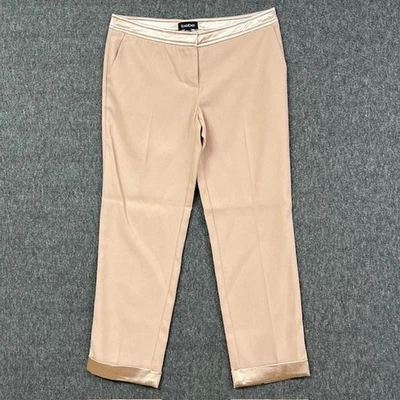 Bebe брюки женщин 2 румяна плиссированные брюки атласная отделка лодыжки нарядный полиэстер - новый - Изображение 1 из 4