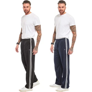 Kraftd Herren Jogginghose leichter Trainingsanzug Jogger mit Reißverschlusstasche gestreift - Bild 1 von 13