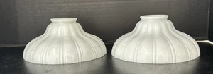 (2) Sheffield Style Clam Broth Glass Ribbed Pendant Light Shade 2” Fitter - Imagen 1 de 8