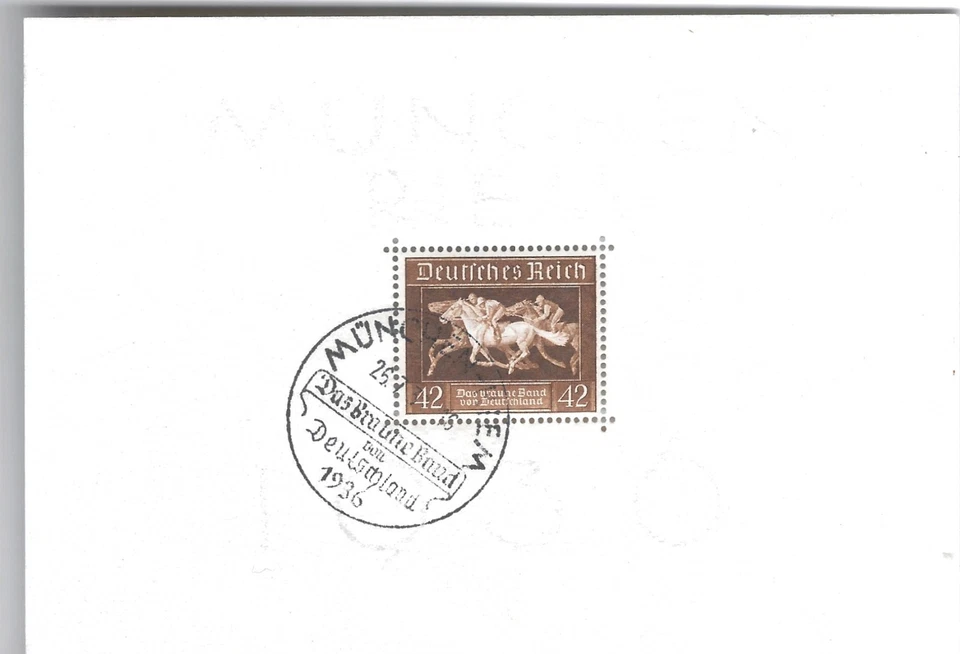 Segunda Guerra Mundial Segunda Guerra Mundial Tercer Reich alemán usado con goma nunca articulada Bl. 4,B90 hoja perfecta Foto 1 de 1