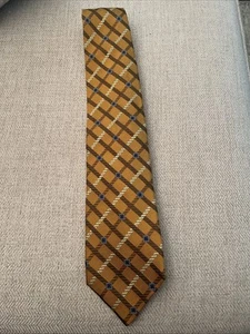 Ermenegildo Zegna Men's Tie Silk 60" X 4” Gold Blue - Picture 1 of 5
