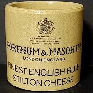 Stilton Cheese Crock Pot Moira Stoneware Salt Glazed Fortnum Mason English 3" - Picture 1 of 3