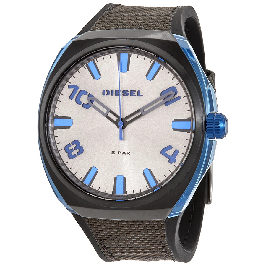 Orologio Uomo DIESEL STIGG DZ1885 Silicone Tessuto Grigio Blu - Imagen 1 de 1