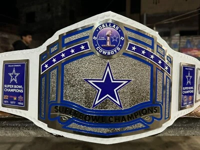 Dallas Cowboys NFL Super Bowl Campeonato Título Réplica Cinturón Campeón Placa 2mm Foto 1 de 4