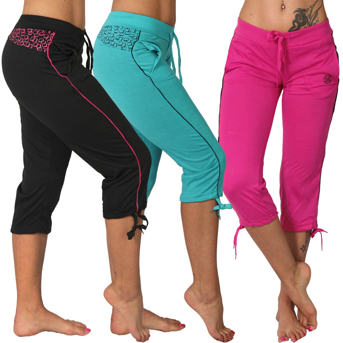 Pantaloni Capri Donna In Cotone - Sportivi E Casual, Vita Alta, Per Estate - Foto 5