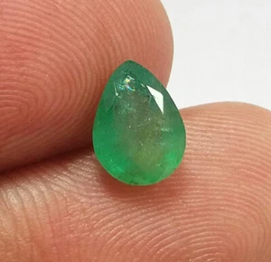 1.35 Ct Natural Pear Cut Rich Green Zambia Emerald Excellent Quality Untreated - Picture 1 of 10
