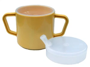 Henleys Drinking Cup Beaker Mug Sippy 260ml Easy Grip Handles Anti Splash Sprout - Picture 1 of 4