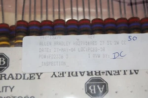RCR42G70J / HB2705 ALLEN BRADLEY RES,CARBON COMP,2 WATT,27 OHM,5% (10 pc) - Picture 1 of 2