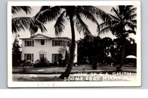 Miami Florida, hogar de G.A. Smith 500 N.E. Postal de la calle 59, 1949 RPPC - Imagen 1 de 2