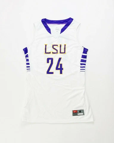 Nike LSU LSUE Women's S M L XL Basketball Game Jersey Bengals Tigers White Cover