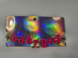 BABY GIRL Name Choker Necklace Collar Pink gold Punk Goth Rave  - Picture 1 of 6