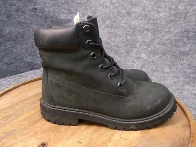 Timberland Niños 6 Pulgadas Clásicas Cuero Negro Botas de Combate Juveniles Talla 3.5 M Foto 1 de 4