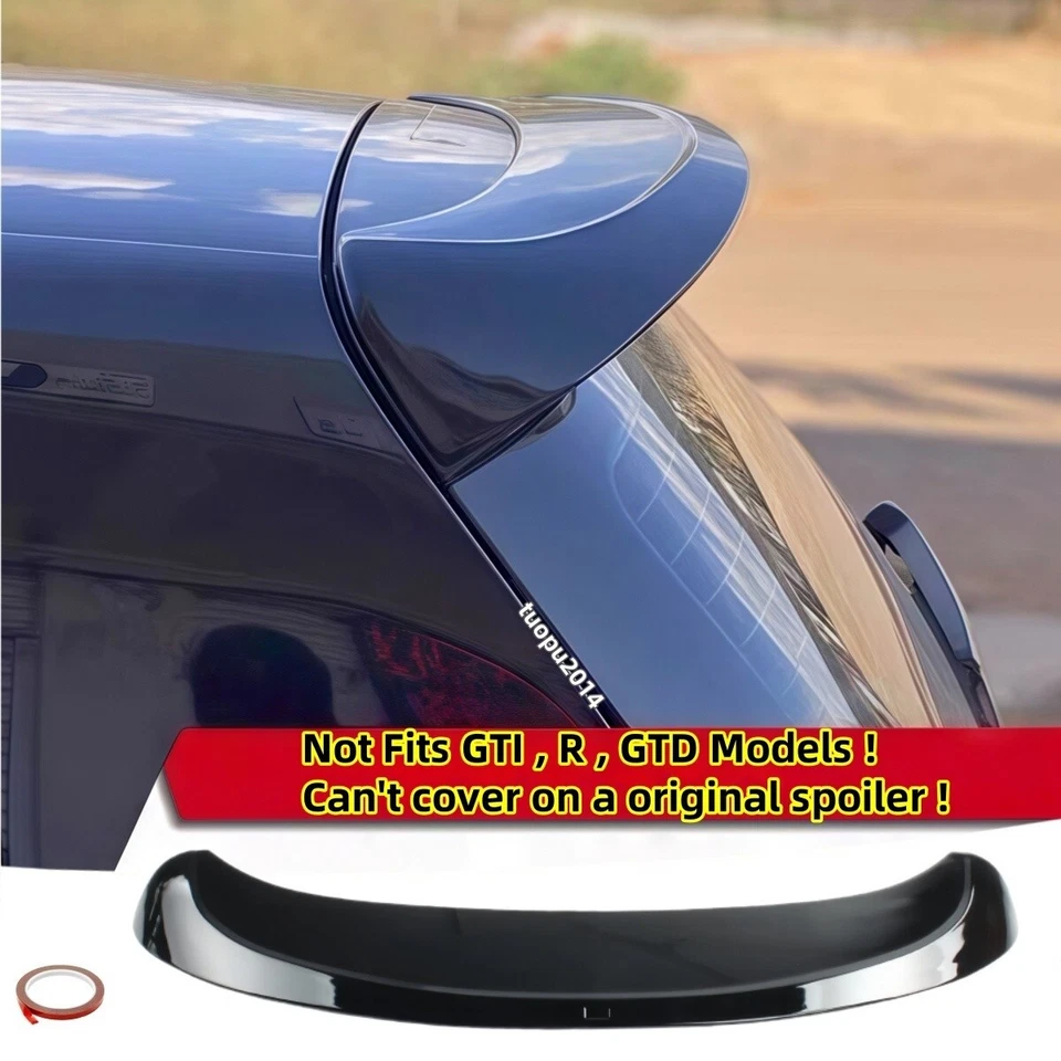 For VW Volkswagen Golf Hatch MK6 Rear Roof Window Spoiler Wing Gloss Black 10-14 Foto 1 de 4