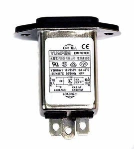 Filtro EMI de 10 piezas IEC AC entrada YB06A1 115V 250V 6A -25~+85°C UL CSA VDE RoHS YUNPEN - Imagen 1 de 6