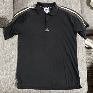 Vintage Adidas Golf Polo Original ~ Y2k Größe Large Herren schwarz Kragen Shirt 90er
