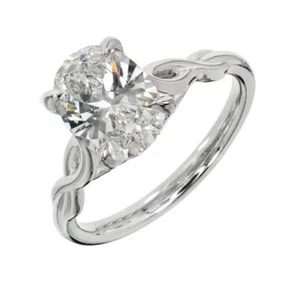0.5ct Simulated Diamond Ring Solitaire Fancy Women White Gold Plated - Picture 1 of 8