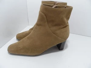 Bijou Fashion Womens Carmel Brown Leather/Suede Ankle Boots - Size 9M  - Picture 1 of 5