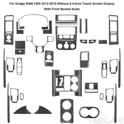 Kit de cubierta interior completo de fibra de carbono 61 piezas para RAM 1500 2013-2015 Foto 1 de 4