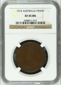 Australia 1915 Penny NGC XF45 BN rare in high grades - Picture 1 of 2