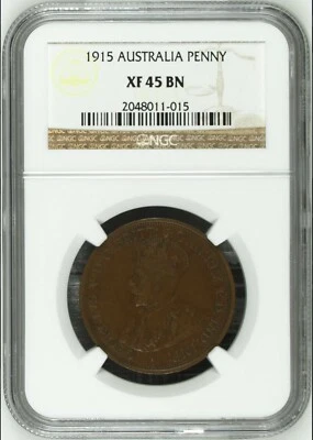 Australia 1915 Penny NGC XF45 BN rare in high grades - Image 1 of 2
