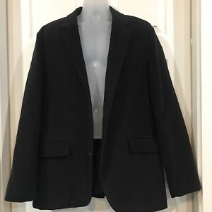 Gap Mens 2 Button Black Velvet Jacket Sport Coat Single Vent L