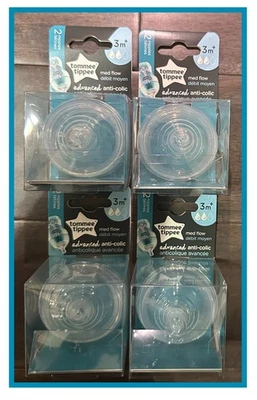 Pezones para biberón anticólicos avanzados Tommee Tippee flujo medio 3 m+ 4-2 paquetes (8) Foto 1 de 4