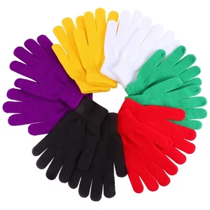 6 Pairs Winter Warm Knitted Gloves Flexible Full Finger Cashmere - Imagen 1 de 12