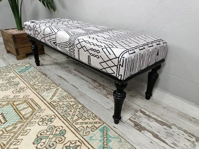 Ottoman bench, Footstool bench, Bedroom bench, Ethnic bench, Upholstered bench - Image 1 of 4