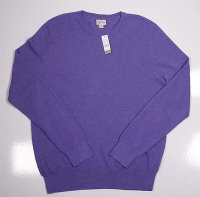 Suéter J Crew Para Hombres Púrpura Algodón Punto Piqué Cuello Redondo Grande Foto 1 de 4