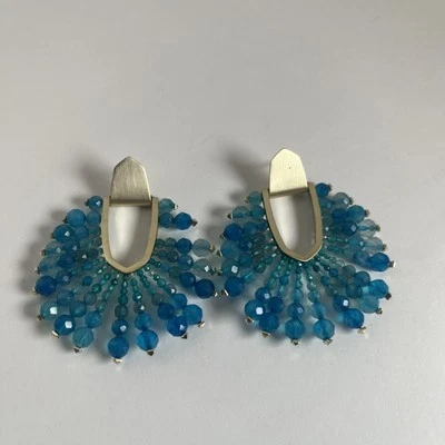 Pendientes KENDRA SCOTT verde azulado ágata Diane oro llamativo dañados Foto 1 de 4