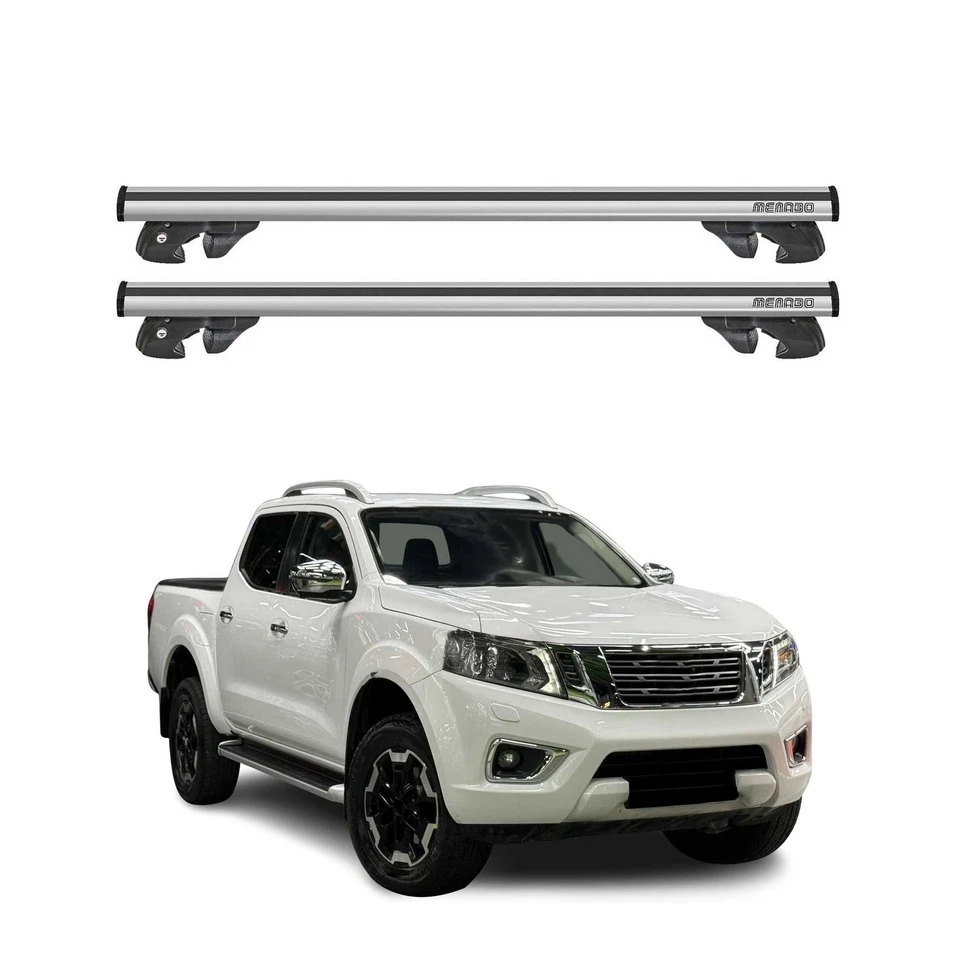 Barras transversales de techo de aluminio para Nissan NP300 Navara 2016-2020 gris 2 piezas Foto 1 de 4