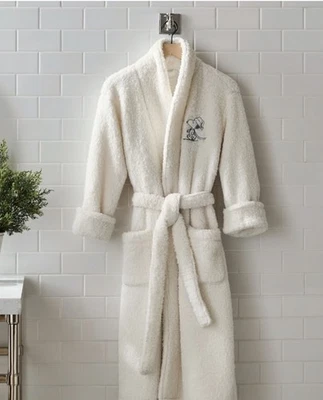 Pottery Barn Peanuts Snoopy Robe Adult Ivory White NWT L - Image 1 of 4