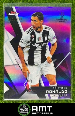 2018 Topps Finest UEFA Champions League Cristiano Ronaldo Purple 72/250 Juventus - Image 1 of 3