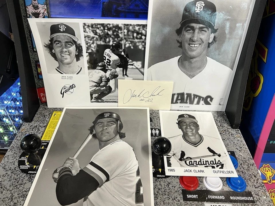 Tarjeta 3x5 autografiada firmada por Jack Clark de los Gigantes Cardenales + 4 fotografías de colección Foto 1 de 4