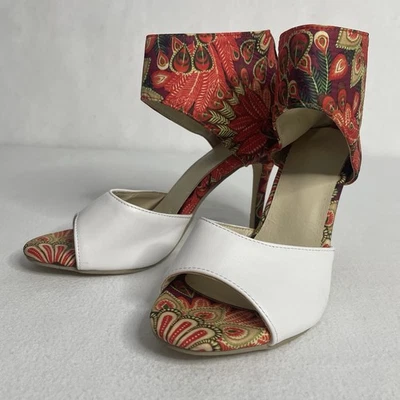 Unbranded Women’s Multicolor Peacock Themed Ankle Zip High Heel Sz 41 (8.5) - Image 1 of 4