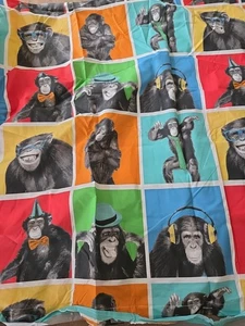 2 Metre Fabric Remnant - Monkey Time - Picture 1 of 2