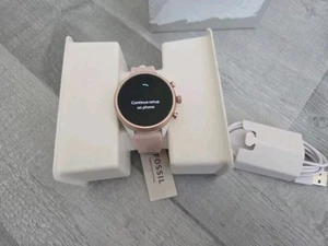 Fossil Sport Silicone Smart Watch 43mm - Silicone FTW4022 Rose Gold -Faulty Read - Picture 1 of 16