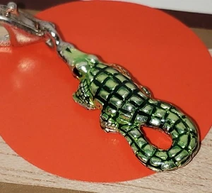 Genuine Thomas Sabo Green Shine Enamel Crocodile Charm Pendant Retired - Imagen 1 de 6
