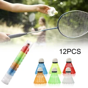 12Pcs Shuttlecocks Set Badminton Foam Balls Colorful Plastic Outdoor Sport - Picture 1 of 11