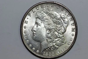 1890-P Morgan 90% Silver Dollar Scratched Obv Grade About Uncirculated (MDX4314) - Picture 1 of 4