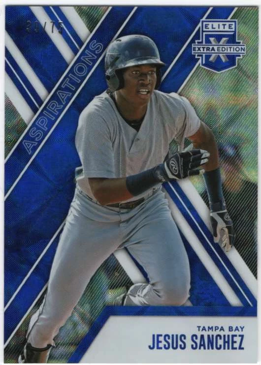 2017 Panini Elite Extra Edition Aspirations Blue /75 #122 Jesus Sanchez Rays - Image 1 of 1