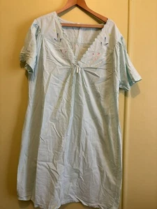 Vintage Damart Nightie Womens Size 24 Cotton Short Sleeve X 2 - Picture 1 of 8
