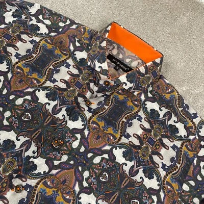 BOGOSSE Dress Shirt Men's Size 3 (Medium) Paisley Design Long Sleeve Designer - Image 1 of 4