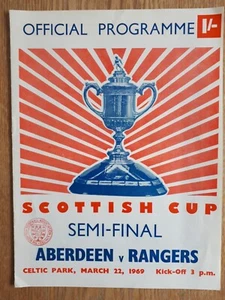Aberdeen v Rangers - Scottish Cup Semi-Final Programme - March 22nd 1969 - Picture 1 of 3