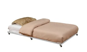 Kings Brand Furniture - Twin Size White Metal Trundle Bed Frame for Daybed - Picture 1 of 2