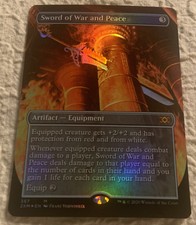 MTG Sword of War and Peace Double Masters 367 Foil Borderless Factory Damage