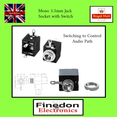 FINEDON ELECTRONICS Presa femmina attacco pannello mono telaio 3,5 mm varie misure confezione
