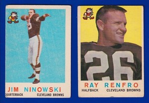 2 BROWNS LOT 1959 TOPPS #37 RAY RENFRO #125 JIM NINOWSKI GD/VG NO CREASES